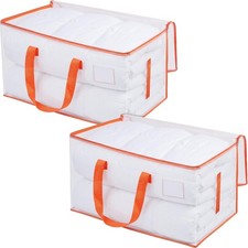 2-Pack Clear Moving Bags Heavy Duty Extra Large, Storage Totes with Reinforced