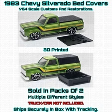 Bed Cover 2PC Pack 3D Printed For 1/64 Scale Hot Wheels 83 Chevy Silverado