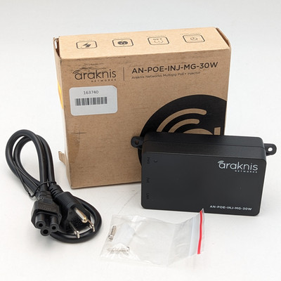 Araknis AN-POE-INJ-MG-30W Multigig Single Port PoE+ Injector Adapter 54V - 0.6A