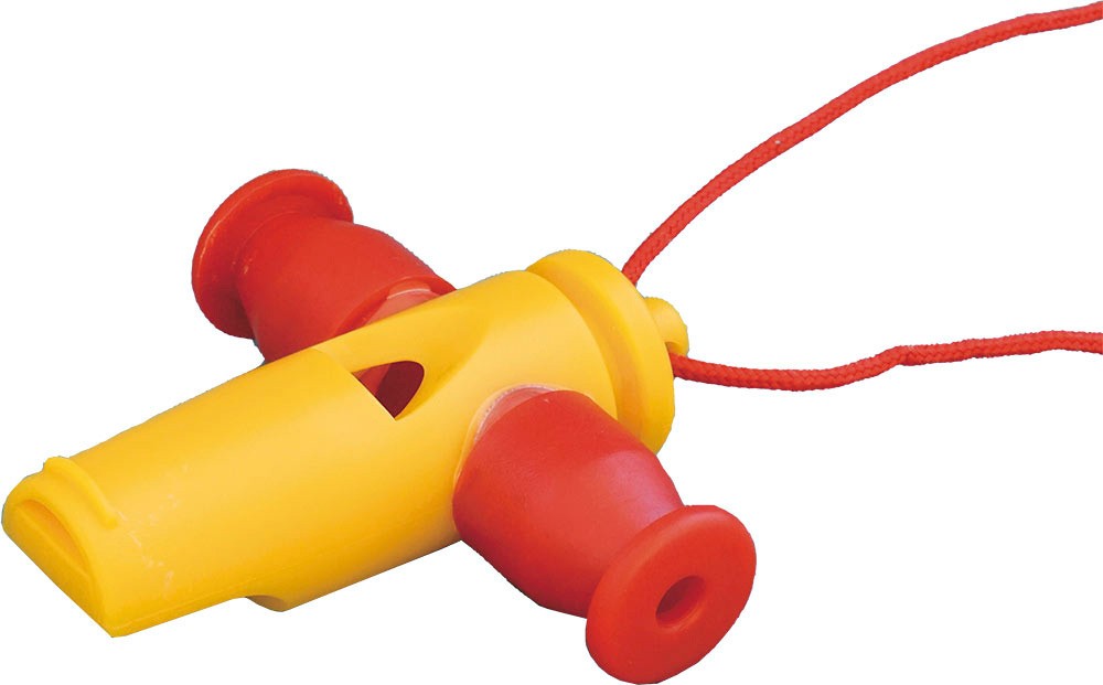 Atlas TRI TONE SAMBA WHISTLE. A great value red and yellow whistle at Hobgoblin