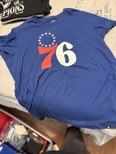 Philadelphia 76Ers 47 Brand T-Shirt Old Logo Royal Blue Extra Large 