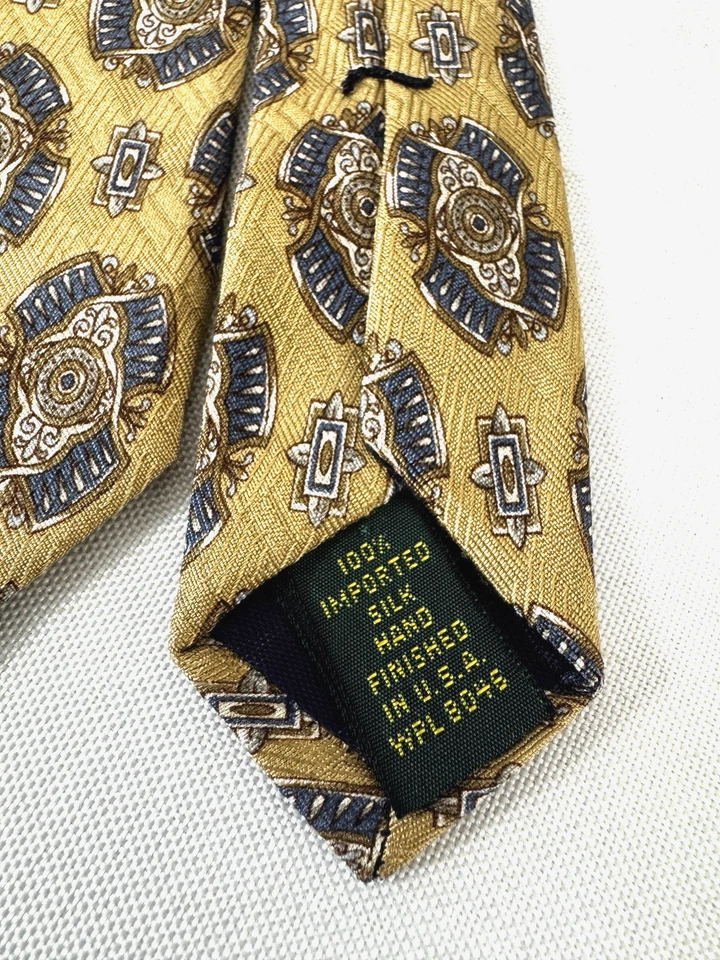 Lote de 2 corbatas vintage para sala club para hombre Paisley Preppy dinero antiguo clase Heritage Foto 2 de 4