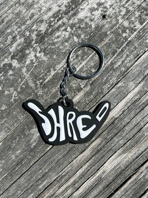ShredDelish Shaka 3D Rubber Keychain | Surf Skate Beach Key Ring