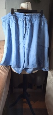 Damen Bermuda Gr.56/60 Jeansoptik Blau Lycocel Gummizugbund Taschen Neu M. E.