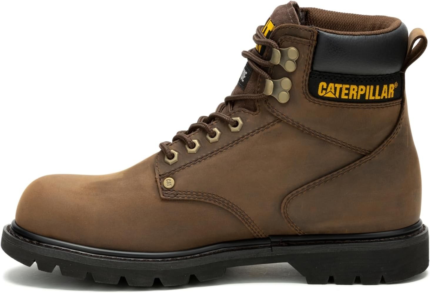 Caterpillar Mens SECOND SHIFT WP ST Steel Toe Waterproof Work Safety Boots Brown image 3