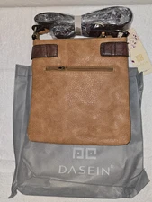 NWT Dasein Fashion Faux Leather W/Crocodile Trim Crossbody / Messenger Bag