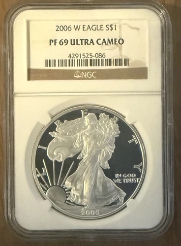 2006 W Proof American Eagle 20th Anniversary $1 Silver Coin NGC PF69 Ultra Cameo