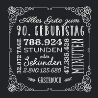 GäStebuch Zum 90. Geburtstag - Vintage Deko & Geschenkidee