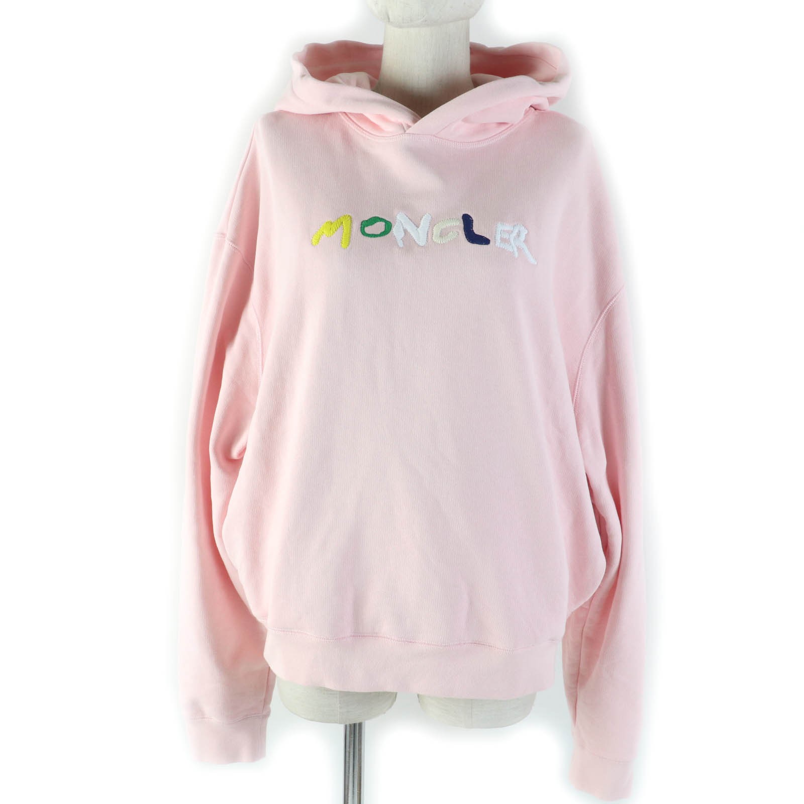 Great MONCLER hoodie HOODIE Logo patch and embroidered logo pink cotton Women L