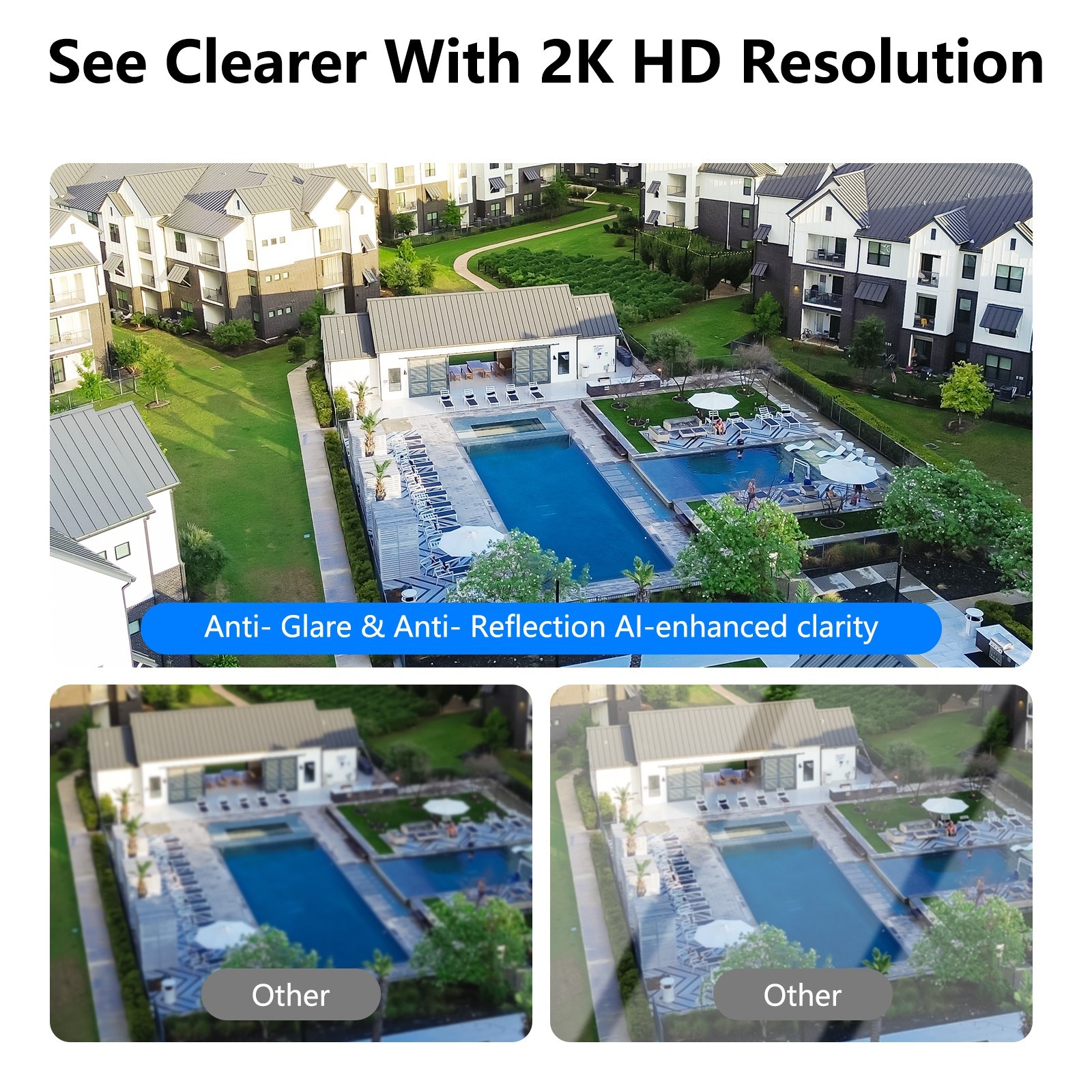 Wansview 2K Window Camera WIFI Security Camera Color Night Vision Ai Detection