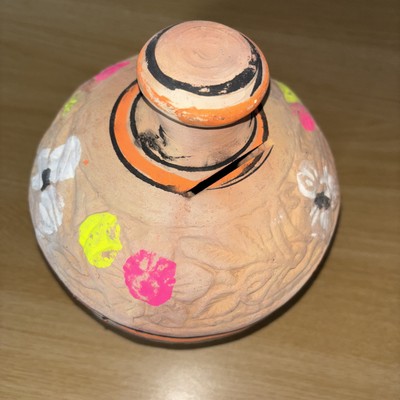 Sparschwein Ton bunt 