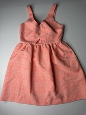Zara Trafaluc Womens Coral Abstract Fit Flare Cutout Sleeveless Small dress mini