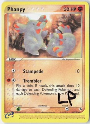 Phanpy 62/109 Common Ruby & Sapphire Pokemon Lightly Played