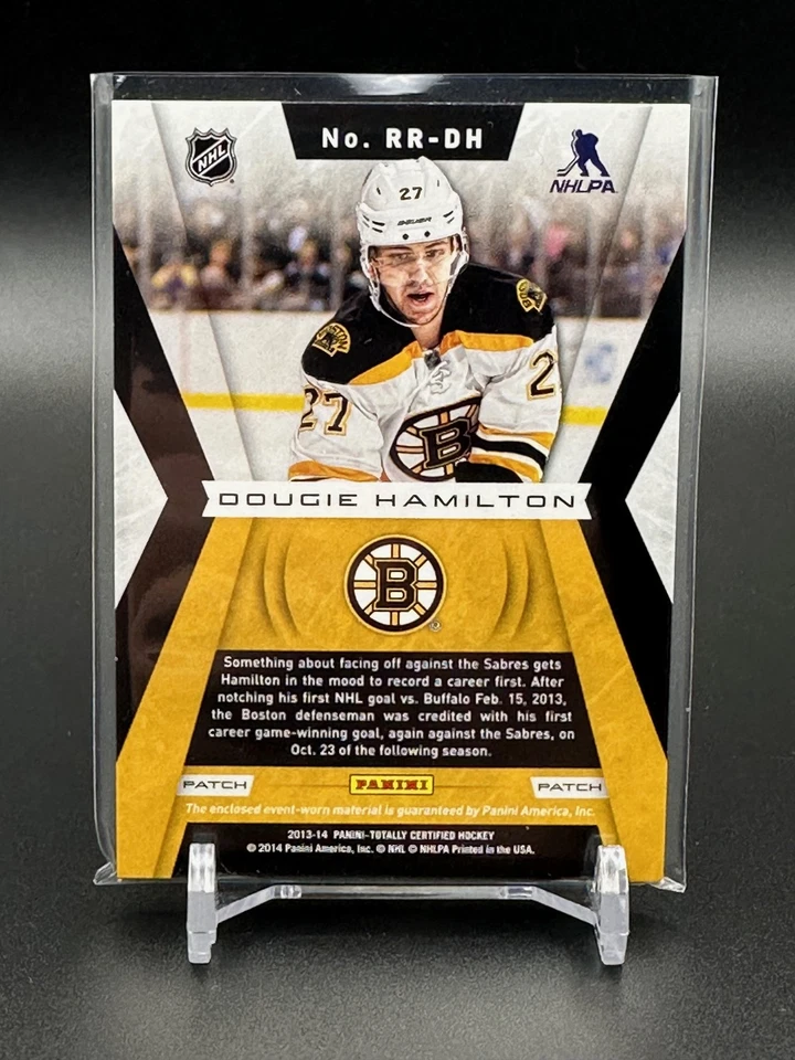 2013-14 Panini totalmente certificado #RR-DH Dougie Hamilton/25 MEM Boston Bruins Foto 2 de 2