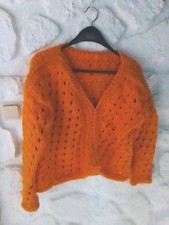Pullover. Hand Knitted. Orange. Gr.M.