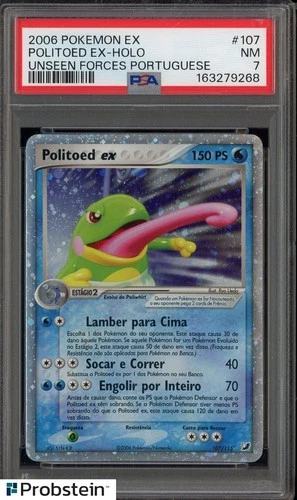 2006 Pokemon Ex Unseen Forces Portuguese #107 Politoed Ex Holo PSA 7 NM