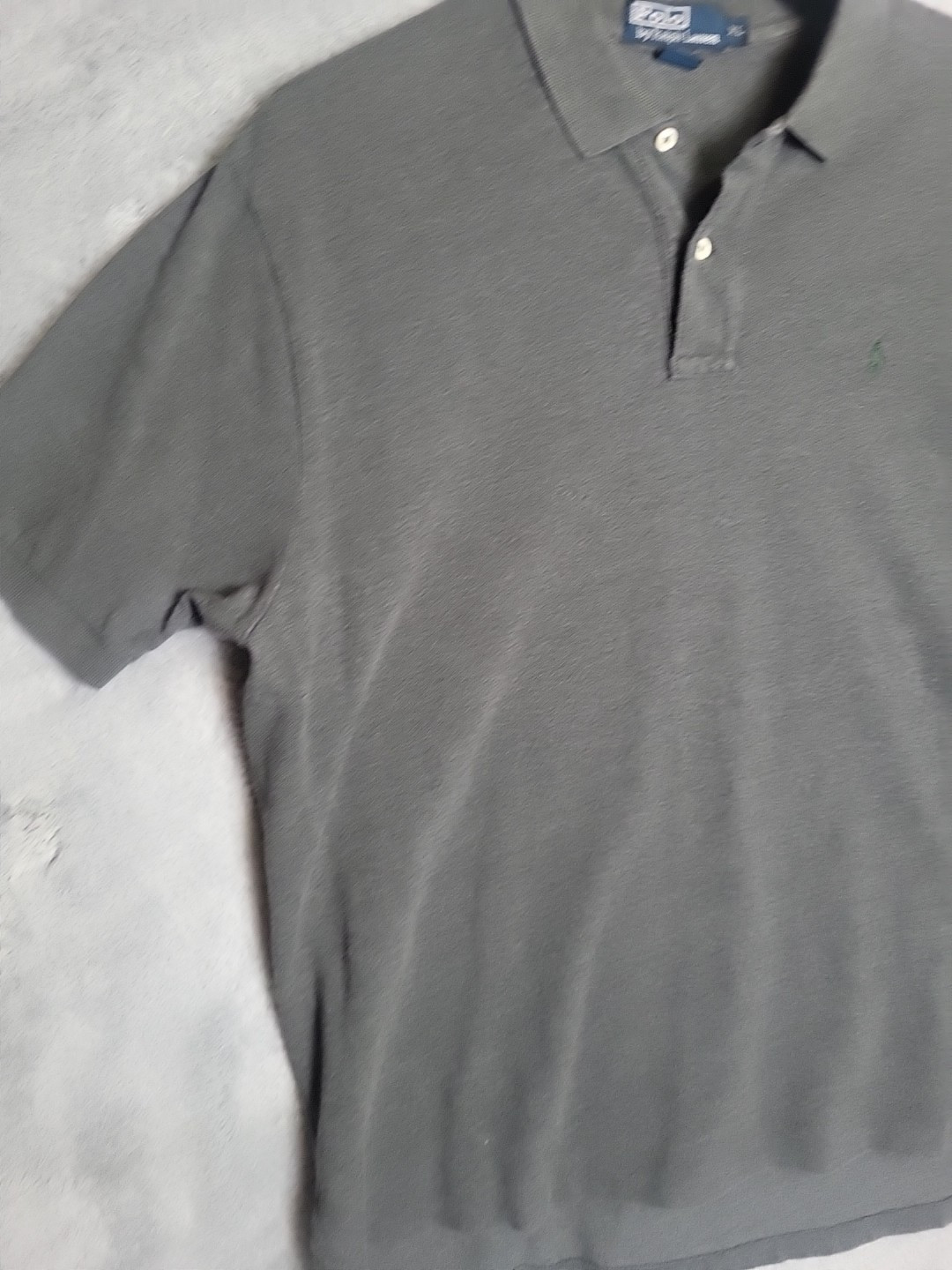 Polo Ralph Lauren vintage camicia uomo grigio scuro Y100% cotone logo pony