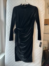 Woman’s TAHARI ASL Formal Cocktail Velvet Long Sleeve Dress Imperial Black  Sz 2