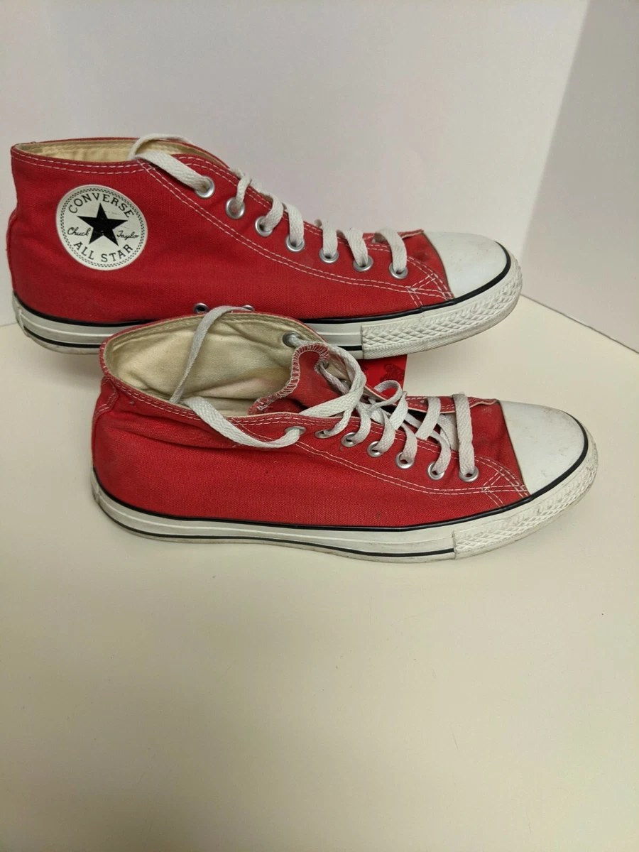 VTG Converse Chuck Taylor All Star 70s 80s USA MADE HI TOP RED SHOES 10 Canvas