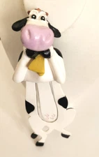 Cute MOO COW Book Marker Black + White New