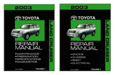 2003 Toyota Land Cruiser Shop Service Repair Manual Book Engine Drivetrain OEM