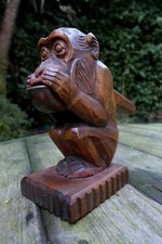 Antique wooden decorative nutcracker unique monkey design home decoration rare