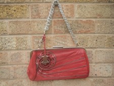 ORIANO RED LEATHER BAG WITH