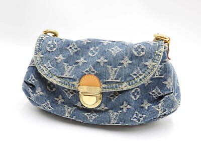 LOUIS VUITTON Mini Pleaty Monogram Denim Shoulder Hand Bag Blue M95050  X-9071 - Main Image