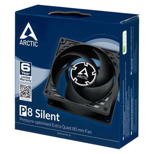Ventilador de refrigeración ARCTIC F8 P8 TC silencioso PWM PST CO 80 mm 8 cm 3/4 pines negro blanco - Imagen 9 de 71