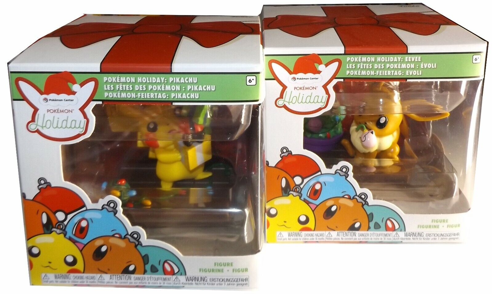 Pokemon Center - Pokemon Holiday Christmas Pikachu & Eevee Figure by Funko