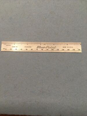 Blue-Point GAM-2A 6  S/S Rule Inch/mm & Decimal Equivalents Chart USA!