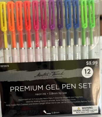 Master's Touch Artist Premium Gel Pen Set 12 Count NEON Pens 12 NEW