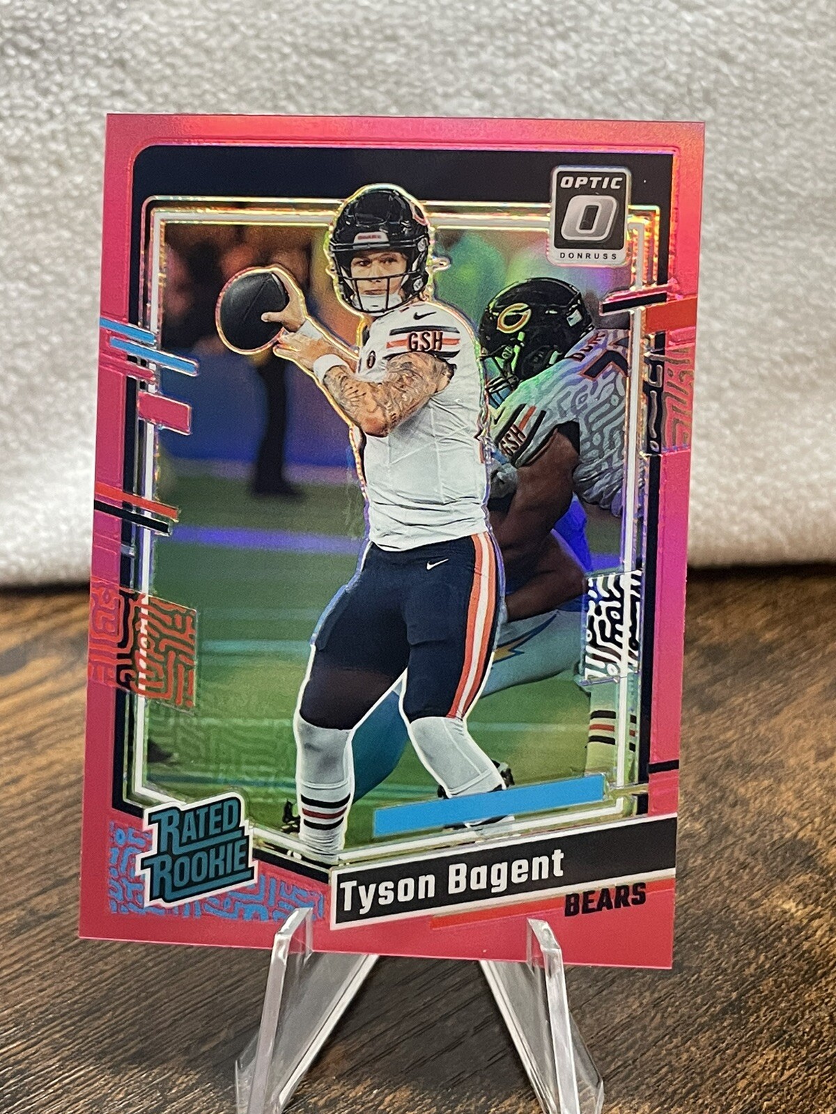 2023 Panini Donruss Optic - Rated Rookie Pink Prizm #216 Tyson Bagent (RC)