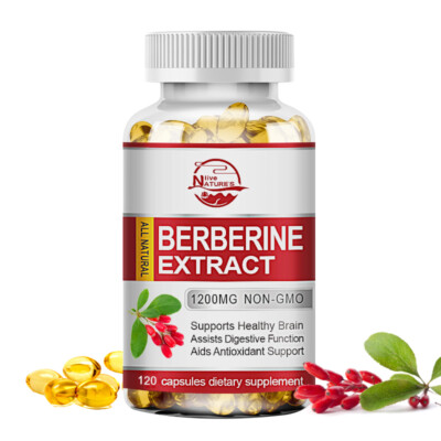 120 Pills 1200mg Berberine Capsules, Natural HCL Extract, Healthy Cholesterol