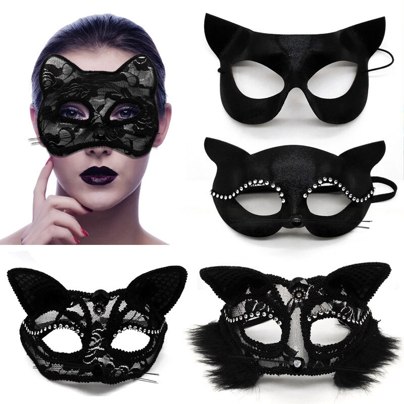 Ladies Sexy Eye Mask Masquerade Halloween Party Lace Fancy Dress Fox Half Masks - Image 3 of 4