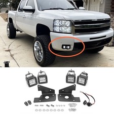 Bumper Fog Light Mount4pc 24w Led Light Podwire For Chevy Silverado 1500 07-13
