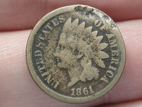 1861 Copper Nickel Indian Head Cent Penny- VG Details