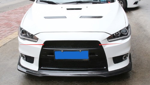 Black Front Upper Bumper Mesh Grill Grille For Mitsubishi Lancer Evolution 07-17 - Bild 10 von 10