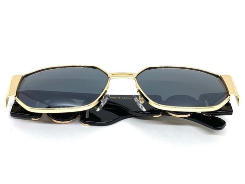 Men's Classic Vintage Retro Hardcore Hip Hop Rapper Style SUN GLASSES Gold Frame - Picture 6 of 7