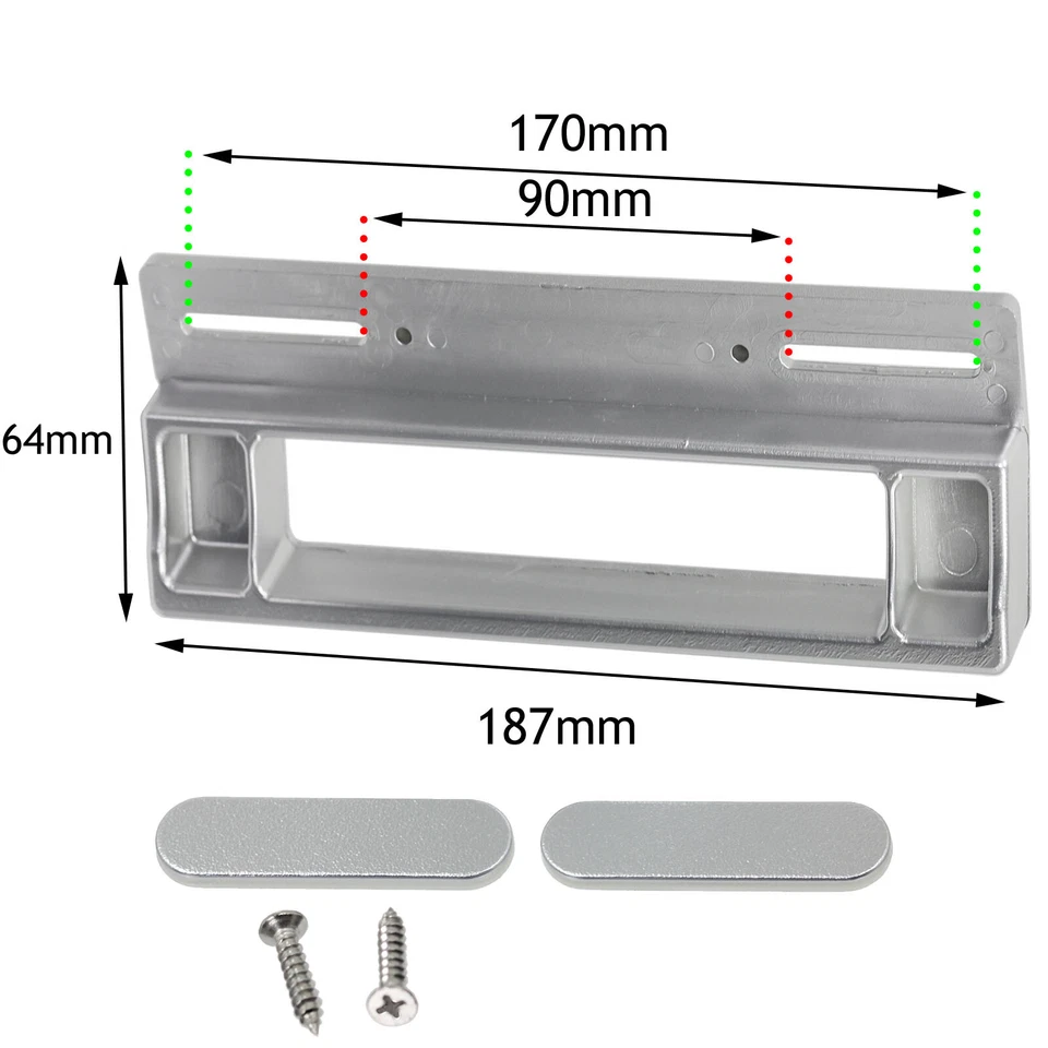 Manija de puerta refrigerador congelador gris plateado Hoover 170 mm - ajustable Foto 2 de 4