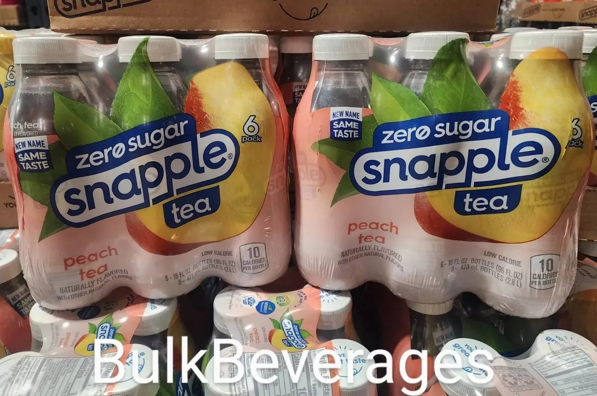 Snapple Peach Tea, 16 Fl Oz Glass Bottles, 6 Pack, Flavored