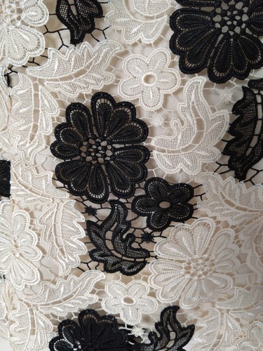 Ladies Jacques Vert Petite Ivory And Black Floral Lace Cap Sleeve Top Size 14 - Picture 2 of 5