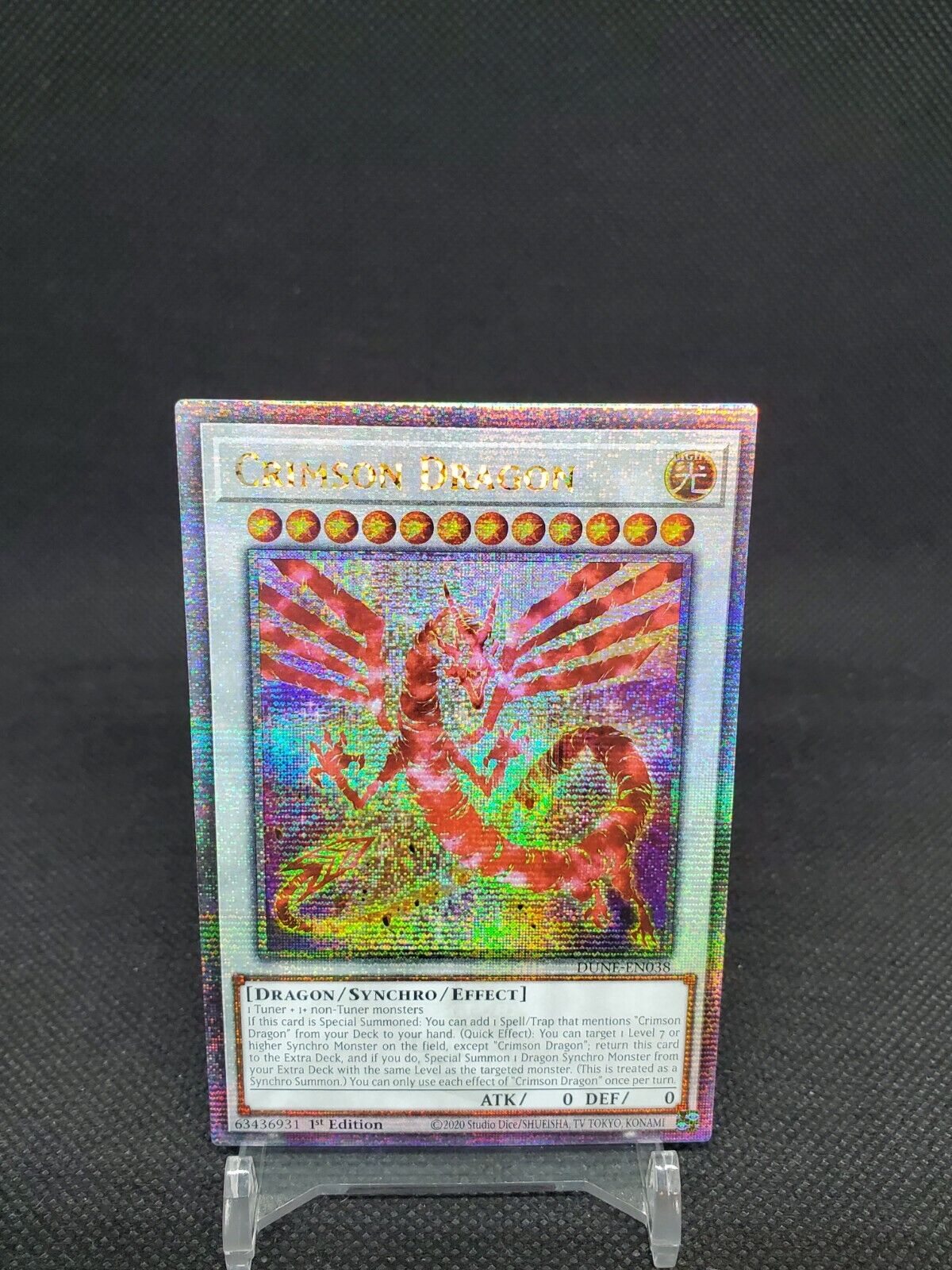 Crimson Dragon - DUNE-EN038 - Quarter Century Secret Rare - 1st