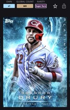 Topps Bunt MLB DIGITAL 2022 Platinum Aqua Base Brandon Drury