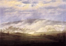 Oil painting beautiful landscape Fog-in-the-Elbe-Valley-Caspar-David-Friedrich