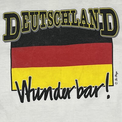Vtg Single Stitch Deutschland Germany T Shirt XL Made In USA LePays Wunderbar!