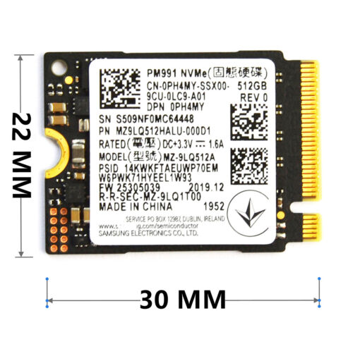512GB 2230 M.2 NVMe SSD PM991 For Nintendo Valve Steam Deck 128GB 