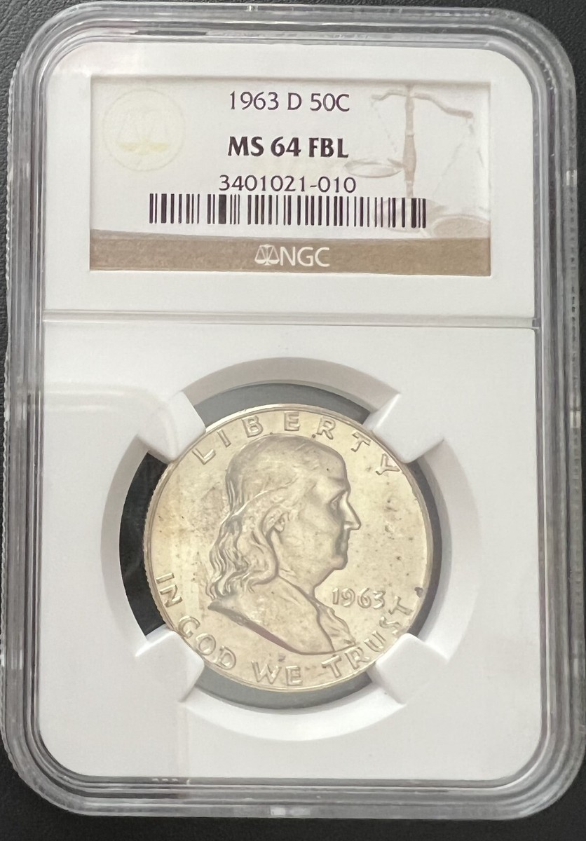 1963-D 50C Franklin Half Dollar NGC MS 64 FBL | eBay
