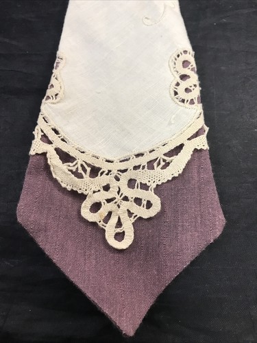 Handmade Necktie Purple & White Pin Tie Originals by Stephenson - Picture 2 of 12