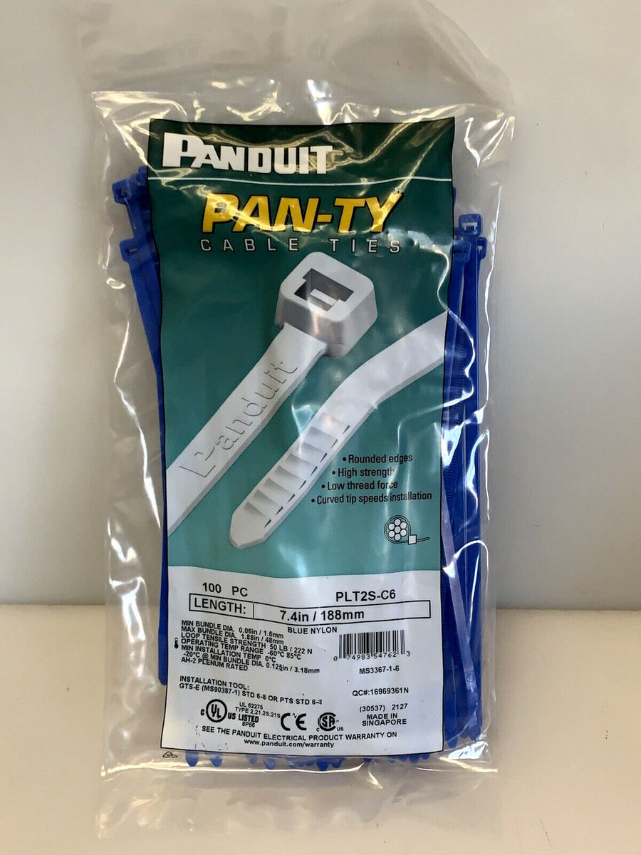 Panduit Cable Ties 7.4inch PLT2S-C6 PAN-TY Blue 50lb 100pcs | eBay